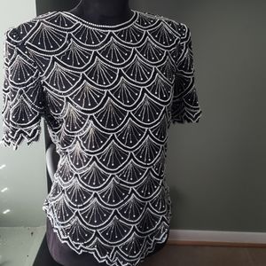 Lawrence Kazar black with white pearl size XL